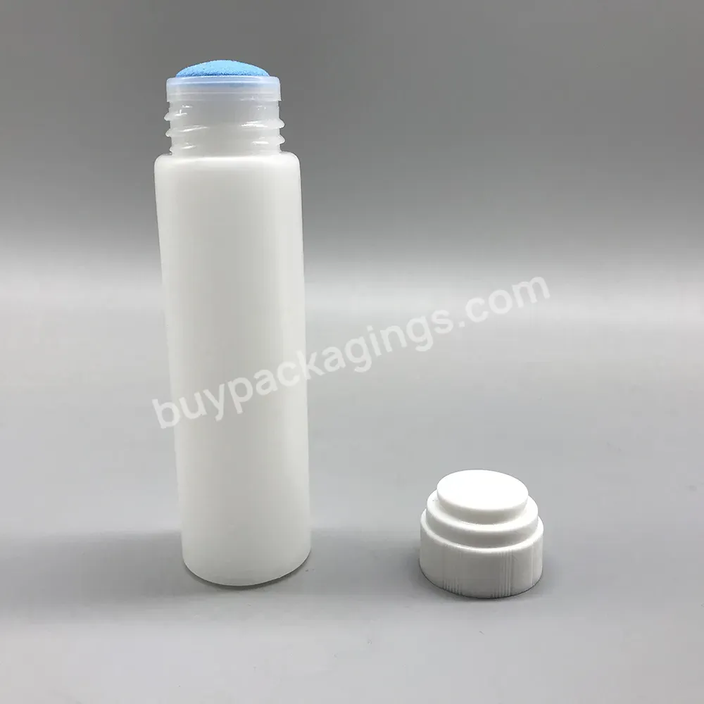 Empty Slim Clear 50ml Plastic Pe Felt Dauber Sponge Applicator Bottle With Cap