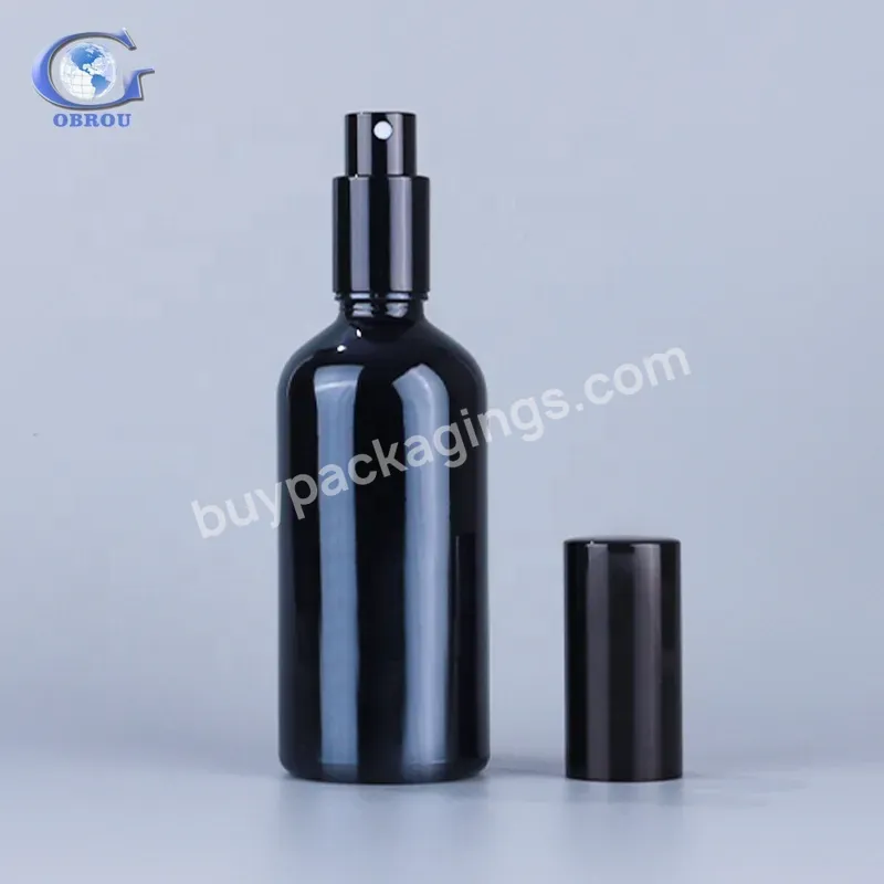 Empty Spray Bottles Shiny Black Essential Oil Glass Aromatherapy 20ml 30ml 50ml Bottle For Massage Oil