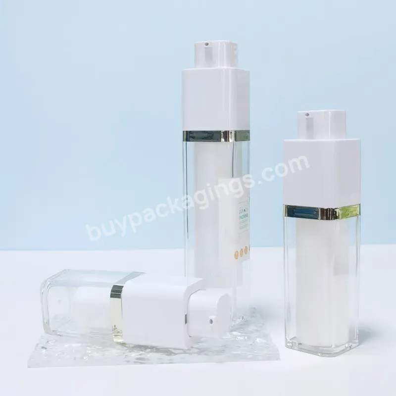 Empty Square Twist Up Frosted Custom Printing Colorful Rotary Refill Acrylic Airless Pump Cosmetic Bottle