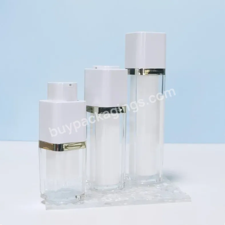 Empty Square Twist Up Frosted Custom Printing Colorful Rotary Refill Acrylic Airless Pump Cosmetic Bottle