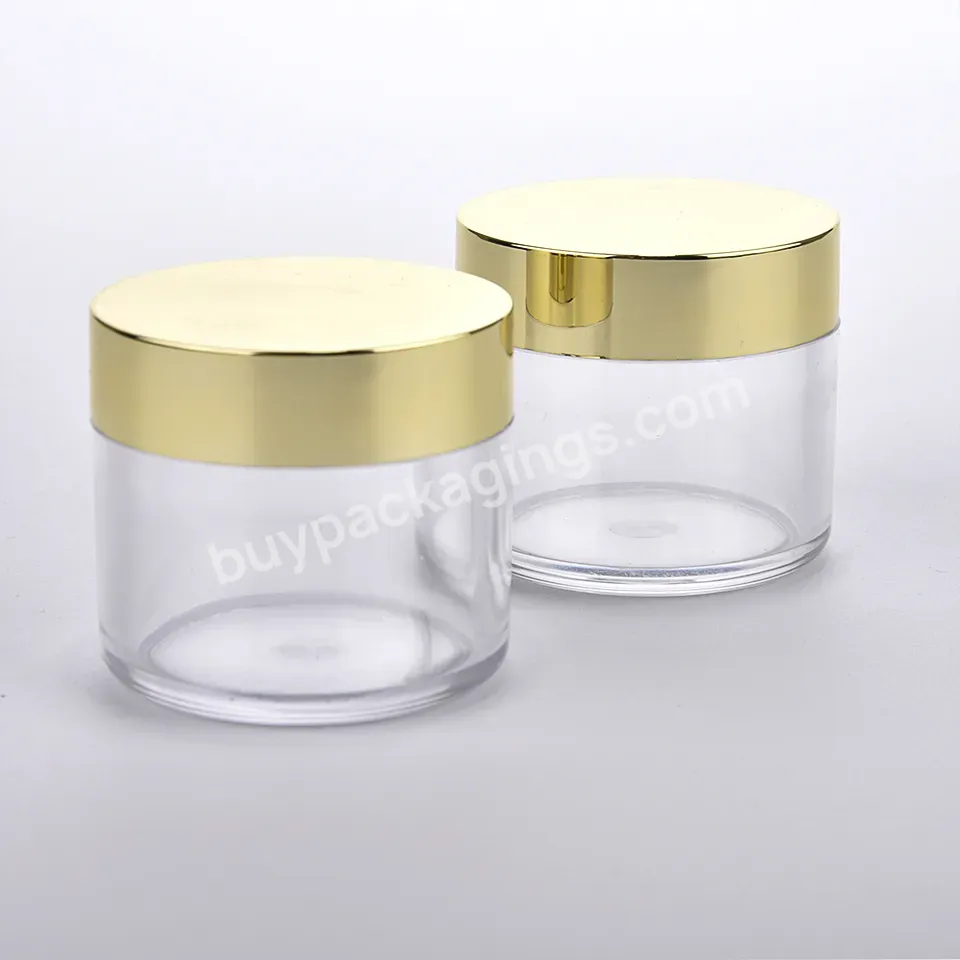 Empty Thick Wall Hot Sale 30ml 50ml Gold Cream Containers Jar Plastic Packaging Eye Body Cream Cosmetic Jar