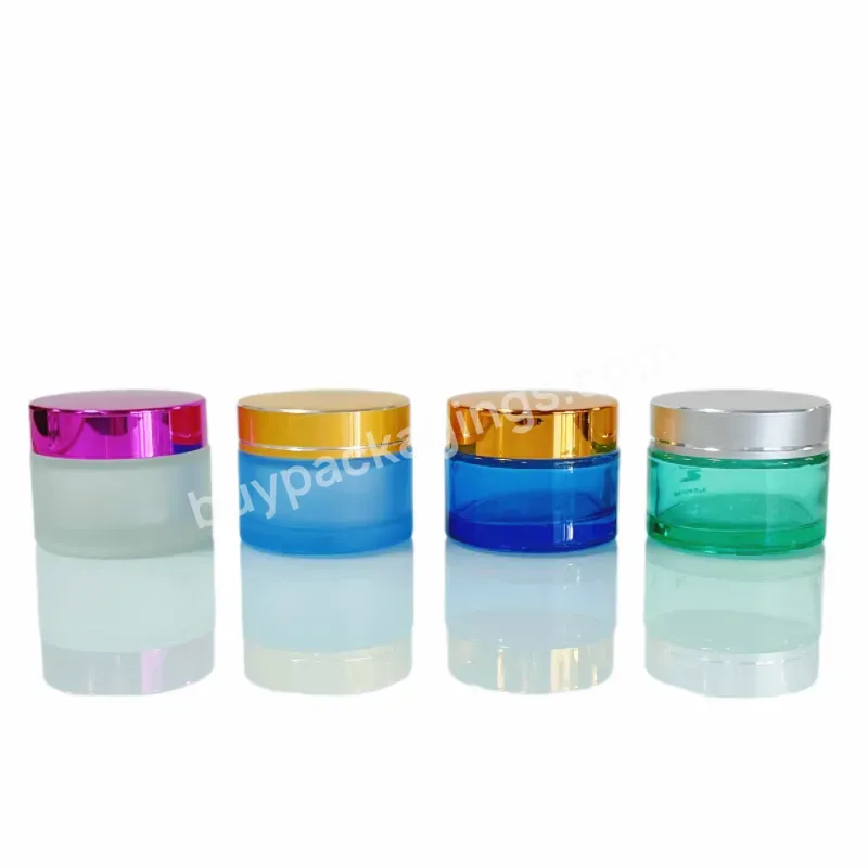 Empty Transparent Glass Cream Bottle Skin Cream Jar 30g 50g Frosted Cosmetic Glass Jar With Lid