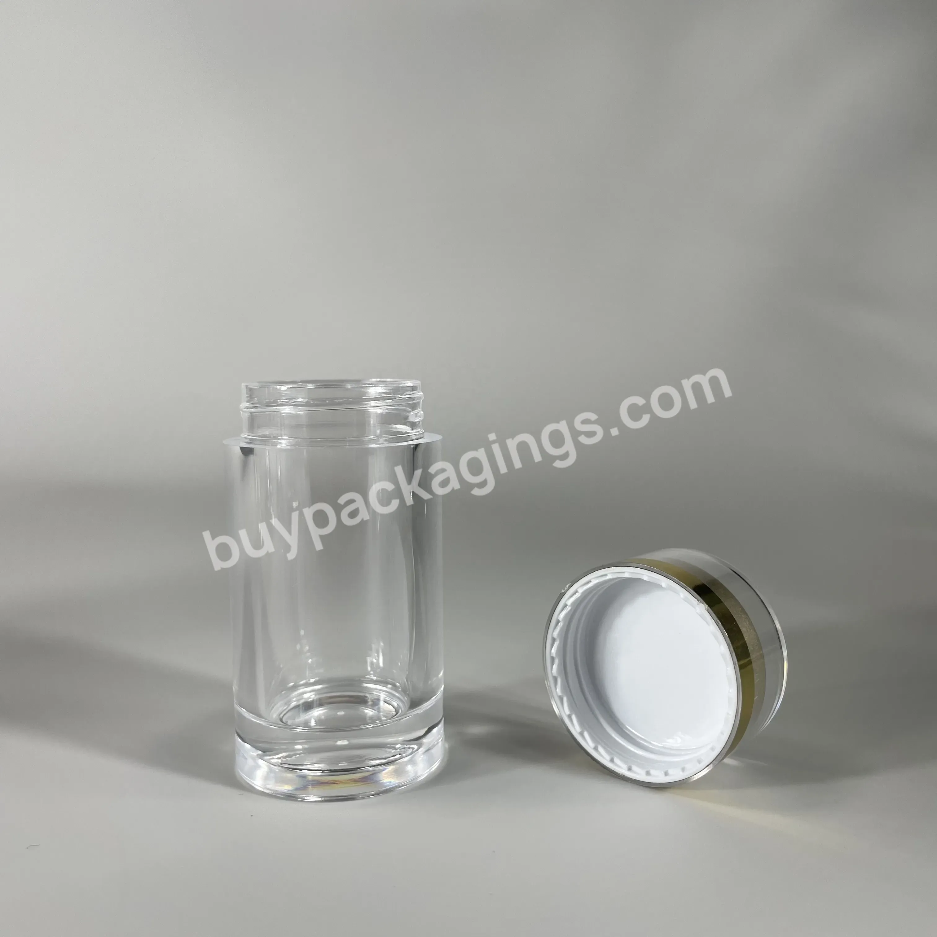 Empty Transparent Ps Acrylic Plastic Medicine Pill Capsule Bottle For Pharmaceutical Tablet Saffron Powder Packaging Bottle