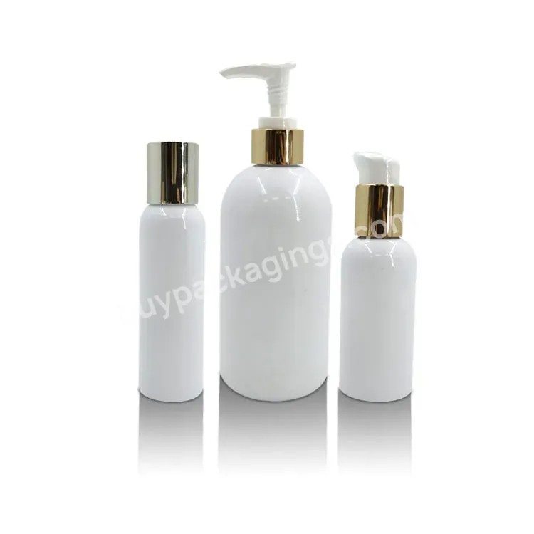 Empty White Pet Plastic 45ml 60ml 70ml 80ml 100ml 250ml 300ml Gold Lotion Pump Dispenser Shampoo Bottle