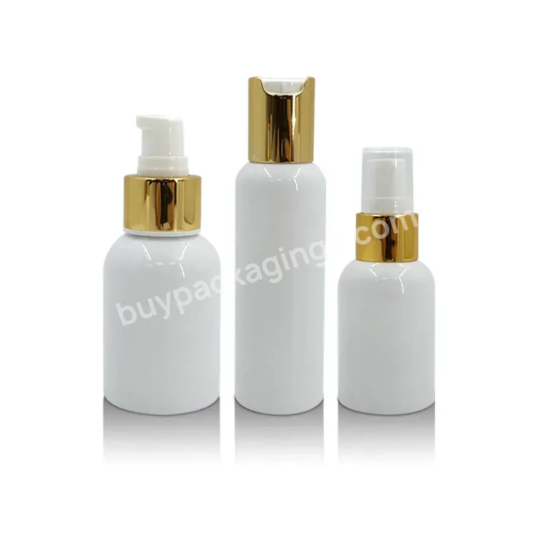 Empty White Pet Plastic 45ml 60ml 70ml 80ml 100ml 250ml 300ml Gold Lotion Pump Dispenser Shampoo Bottle