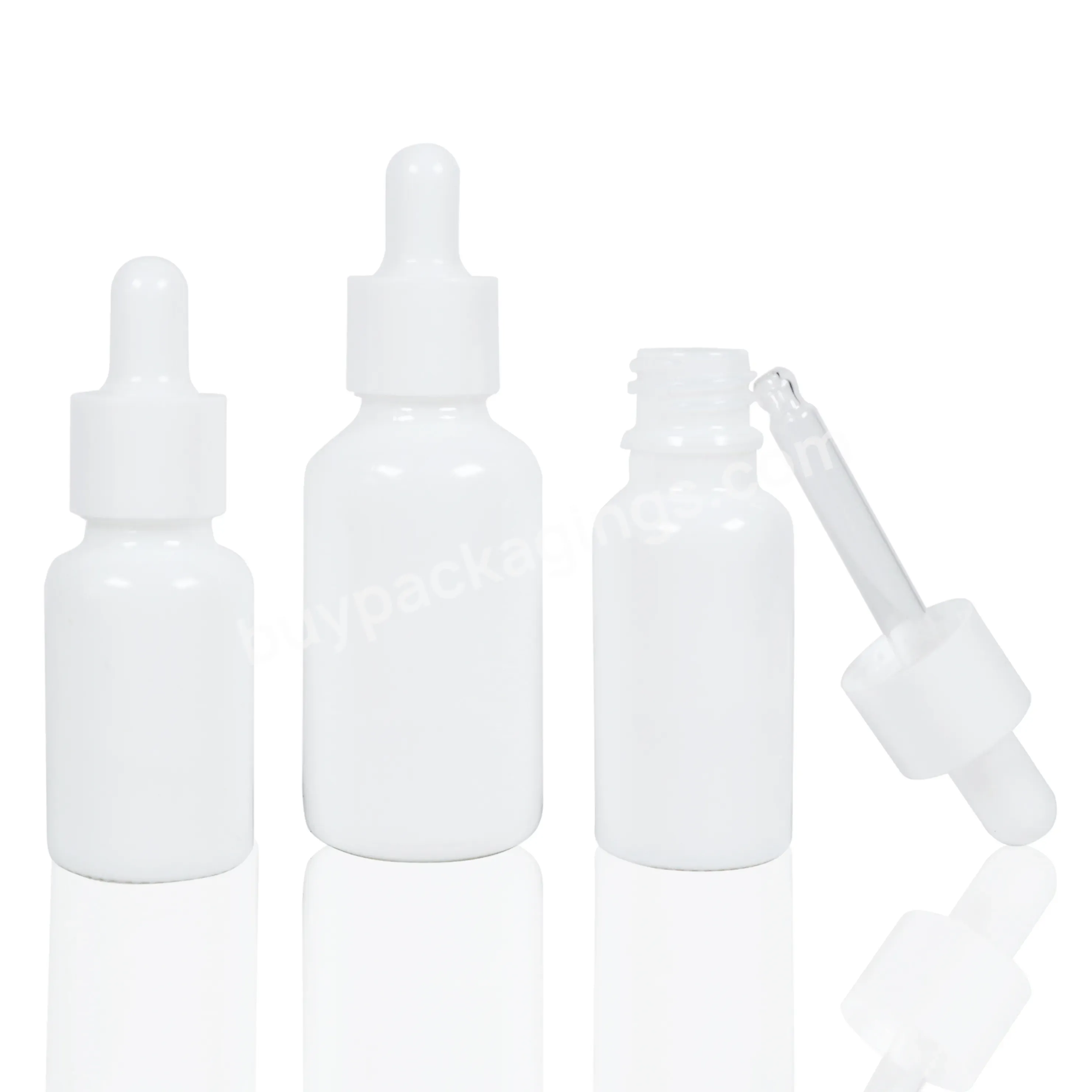 Empty White Porcelain 30ml 50ml 100ml Cosmetic Hair Beard Care Skin Care Essential Oil Bottles Glass Dropper Bottle