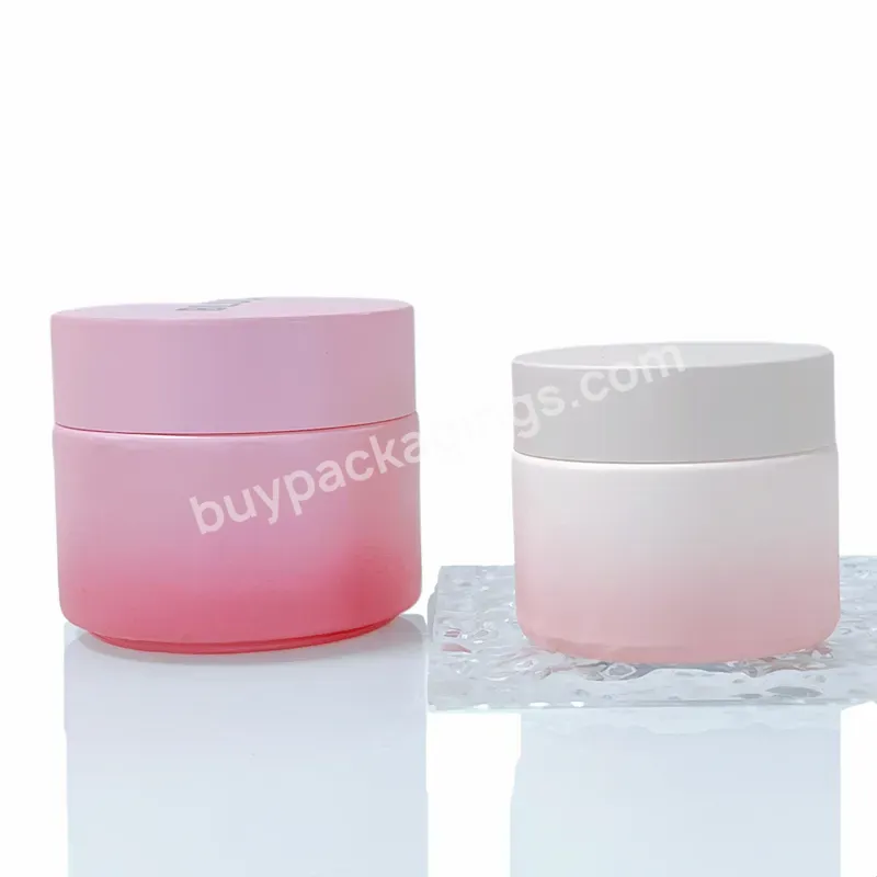 Empty Wholesale Frosted Cream Jar 30g 50g 60g 100g Frosted Color Glass Cosmetic Jars With Plastic Lid