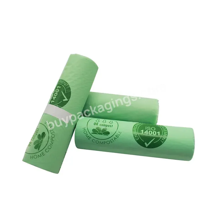 En13432 Certified Biodegradable Bin Liner Custom Size Color Trash Can Liner Plant Based Trash Bag