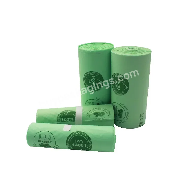 En13432 Certified Biodegradable Bin Liner Custom Size Color Trash Can Liner Plant Based Trash Bag