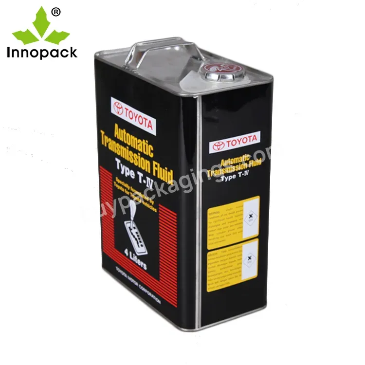 Engine Oil Cans 4 Liter Motor Lubricating Oil Tin Can,Lubricating Tin Oil Can With Iron Pressure Lids