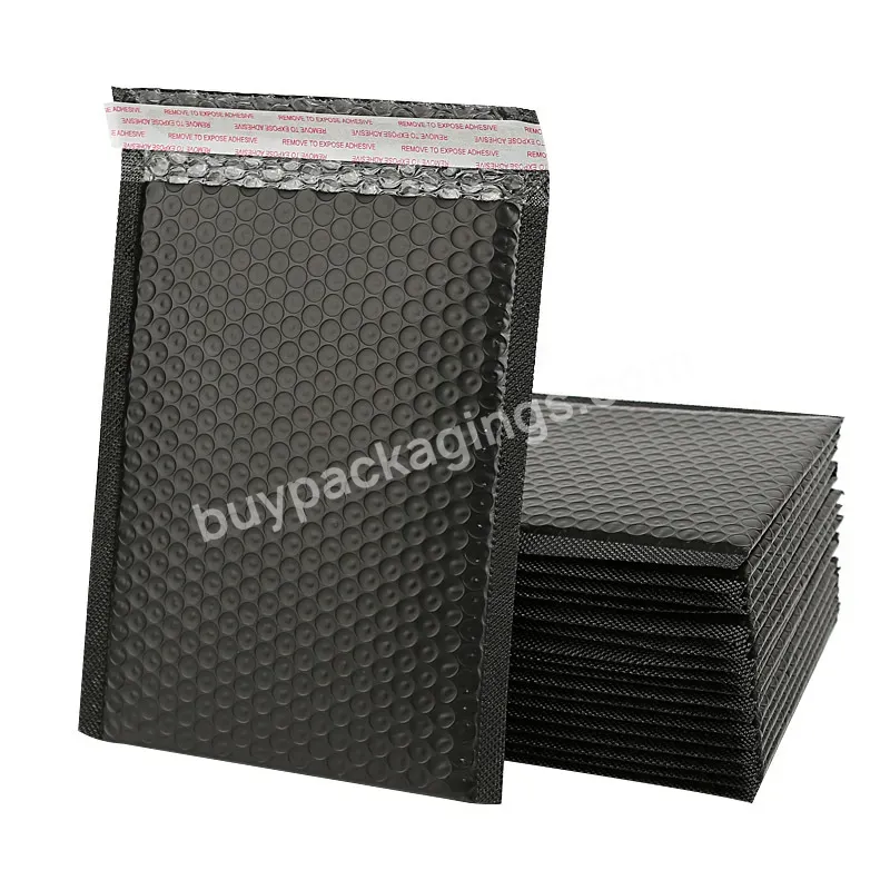 Envelope Bags Customized Printed Matte Black Metallic Foil Wrap Padded Packaging Bubble Mailer