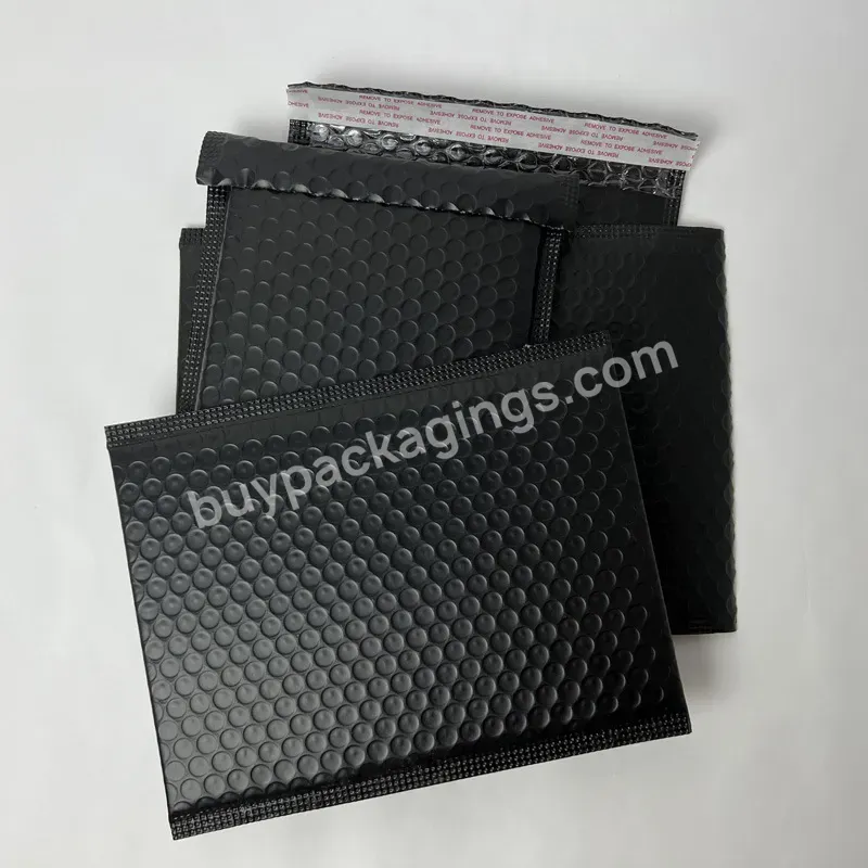 Envelope Bags Customized Printed Matte Black Metallic Foil Wrap Padded Packaging Bubble Mailer