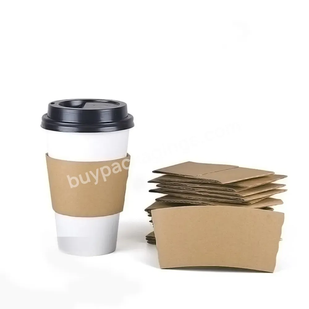 Envirolines Disposable Kraft Paper Hot Coffee Cup Sleeves Corrugated Hot Drink Cup Sleeve Holder For Paper Cups