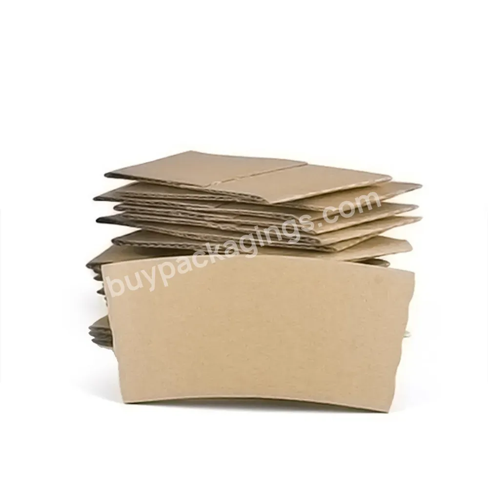 Envirolines Disposable Kraft Paper Hot Coffee Cup Sleeves Corrugated Hot Drink Cup Sleeve Holder For Paper Cups