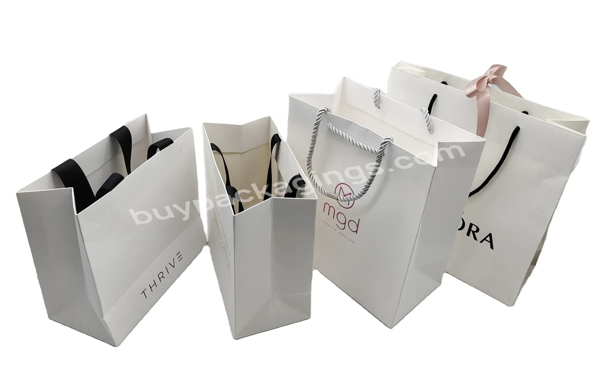 Environment Friendly Luxury Cosmetic Packaging Coated Art Laminated Paper Gift Bags For Nail Tools And Jewelry