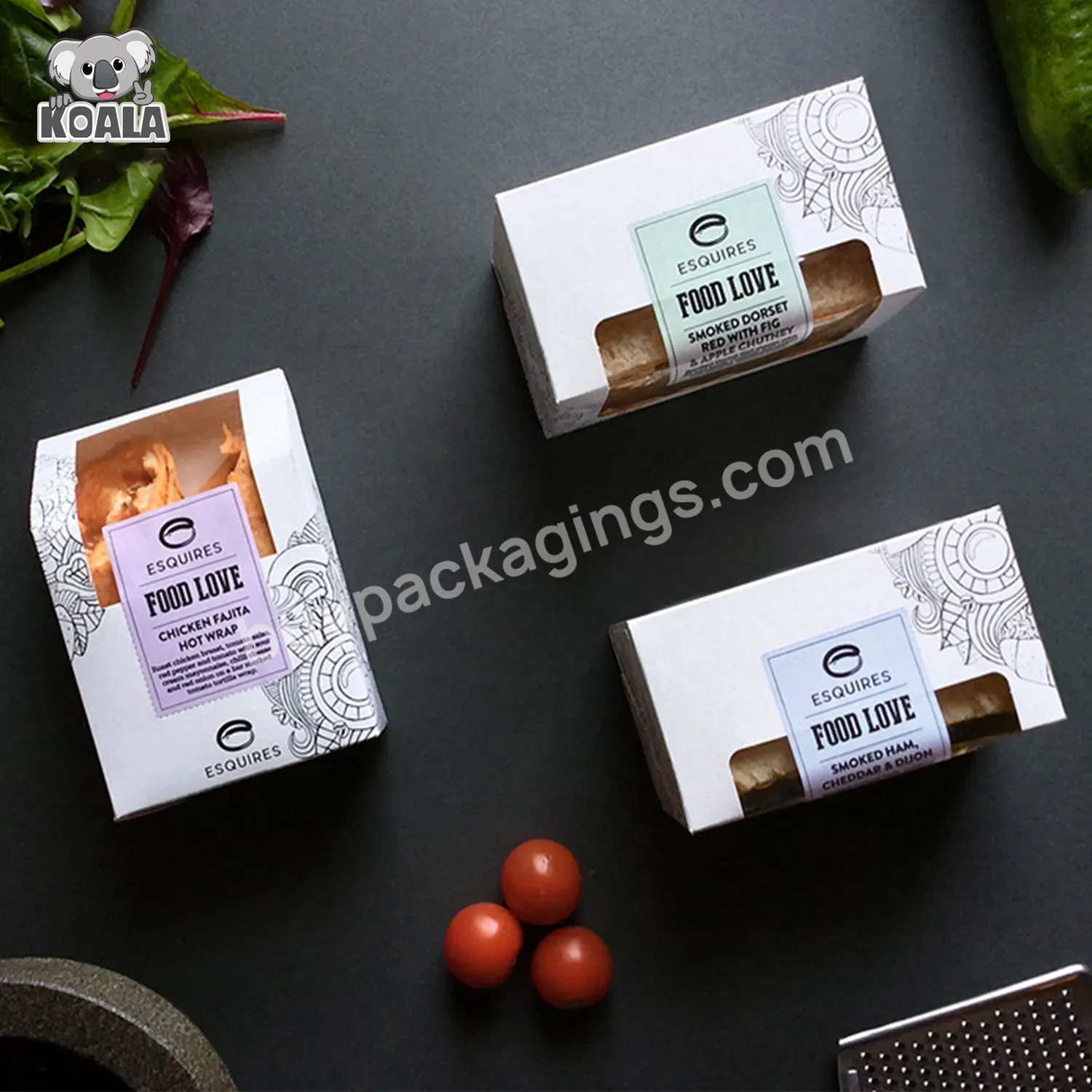 Environmental Certified 100% Recyclable Best Price Food Grade Low Price Paper Food Bread Cake Sandwich Box Packaging With Window
