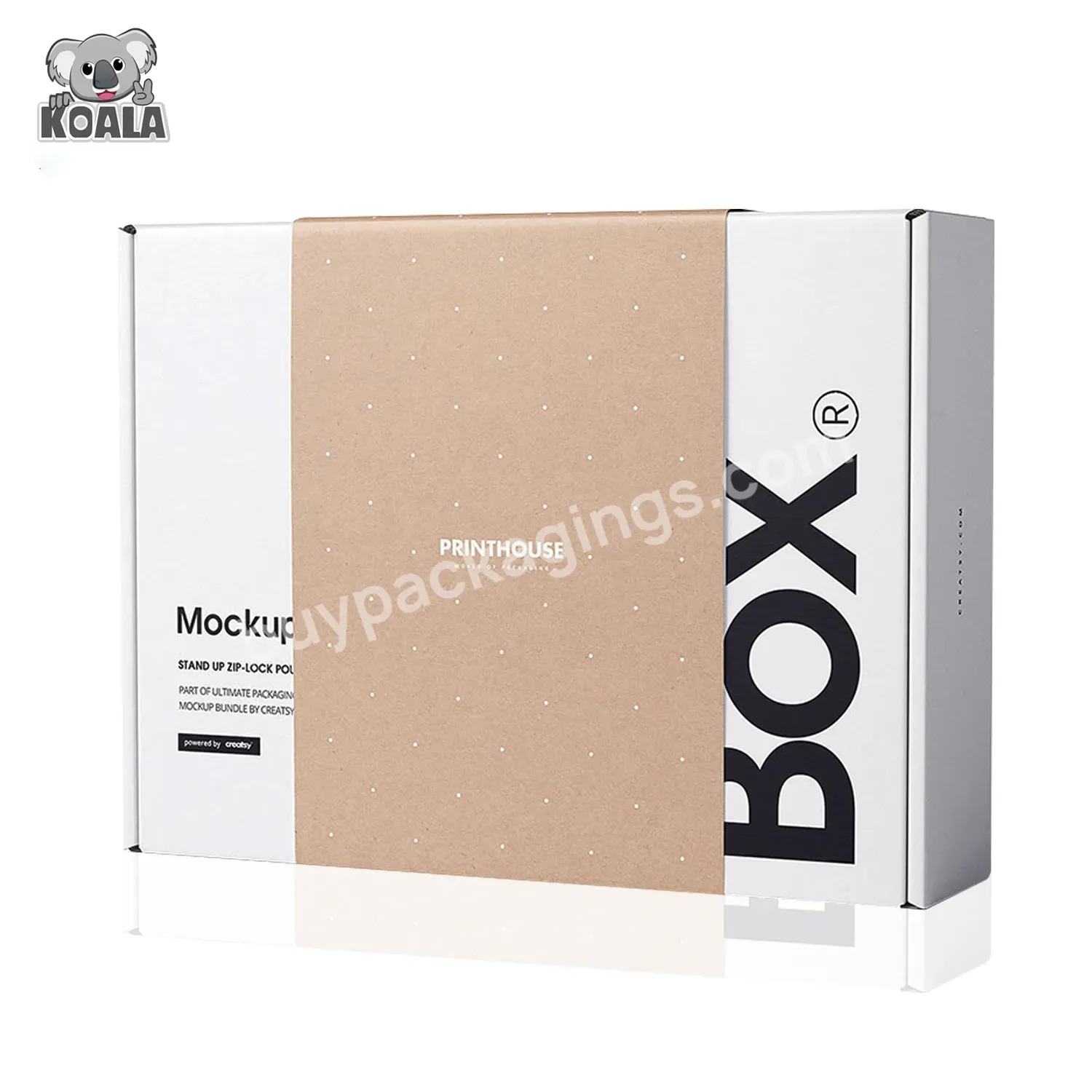 Environmental Certified 100% Recyclable Custom Printing Color Logo Products Clothing Kraft White Paper Shipping Mailer Packing B