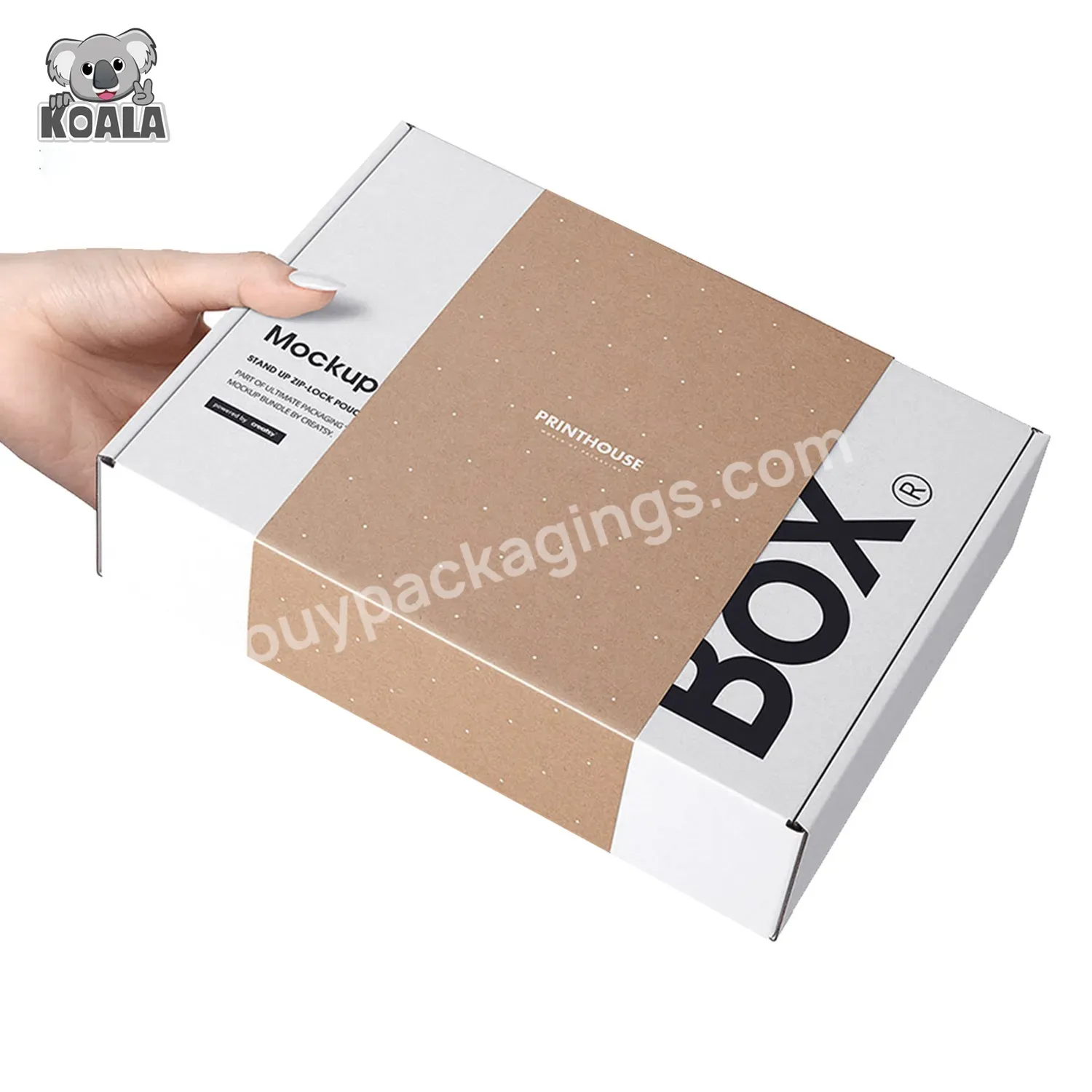 Environmental Certified 100% Recyclable Custom Printing Color Logo Products Clothing Kraft White Paper Shipping Mailer Packing B