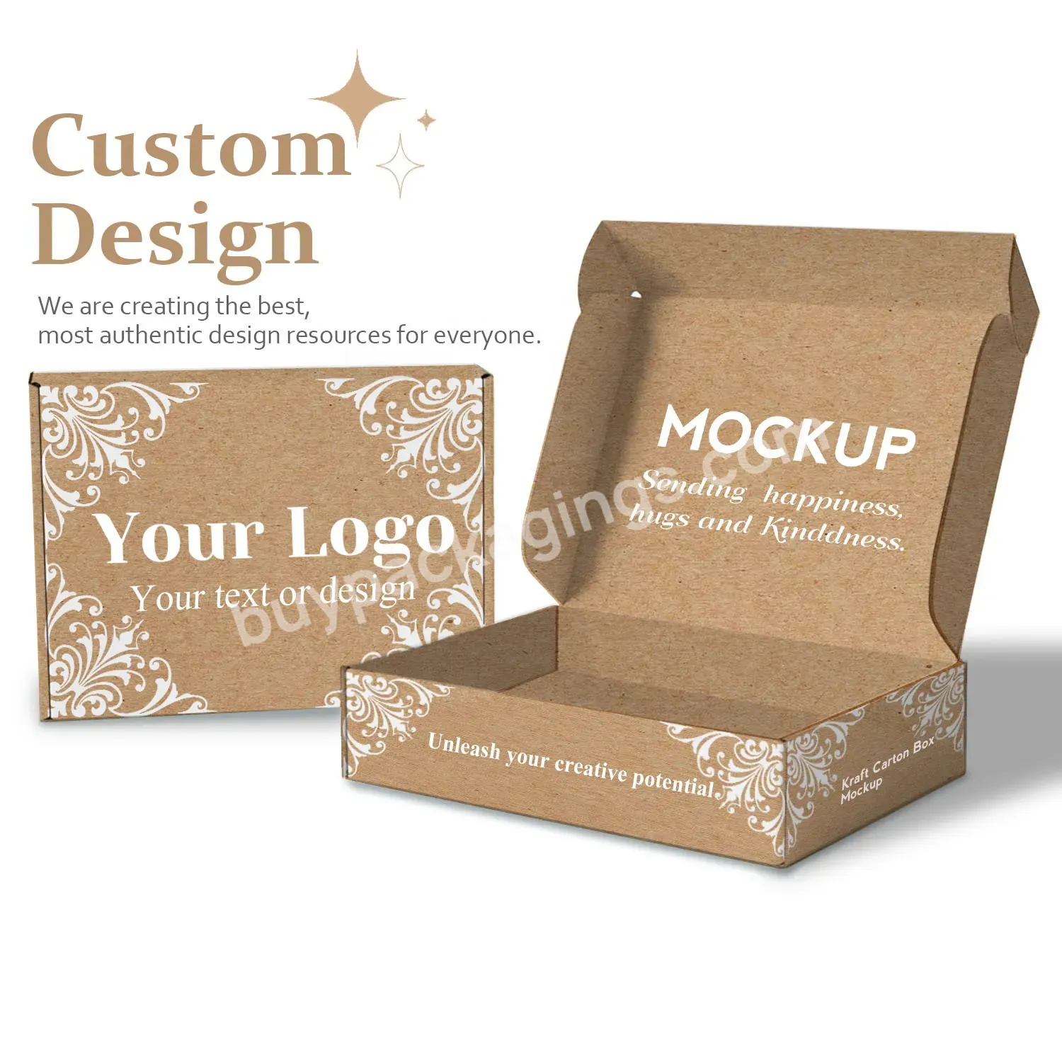 Environmental Certified 100% Recyclable Customized Logo Popular Kraft Printing Corrugated Paper Men Shirt Packaging Box