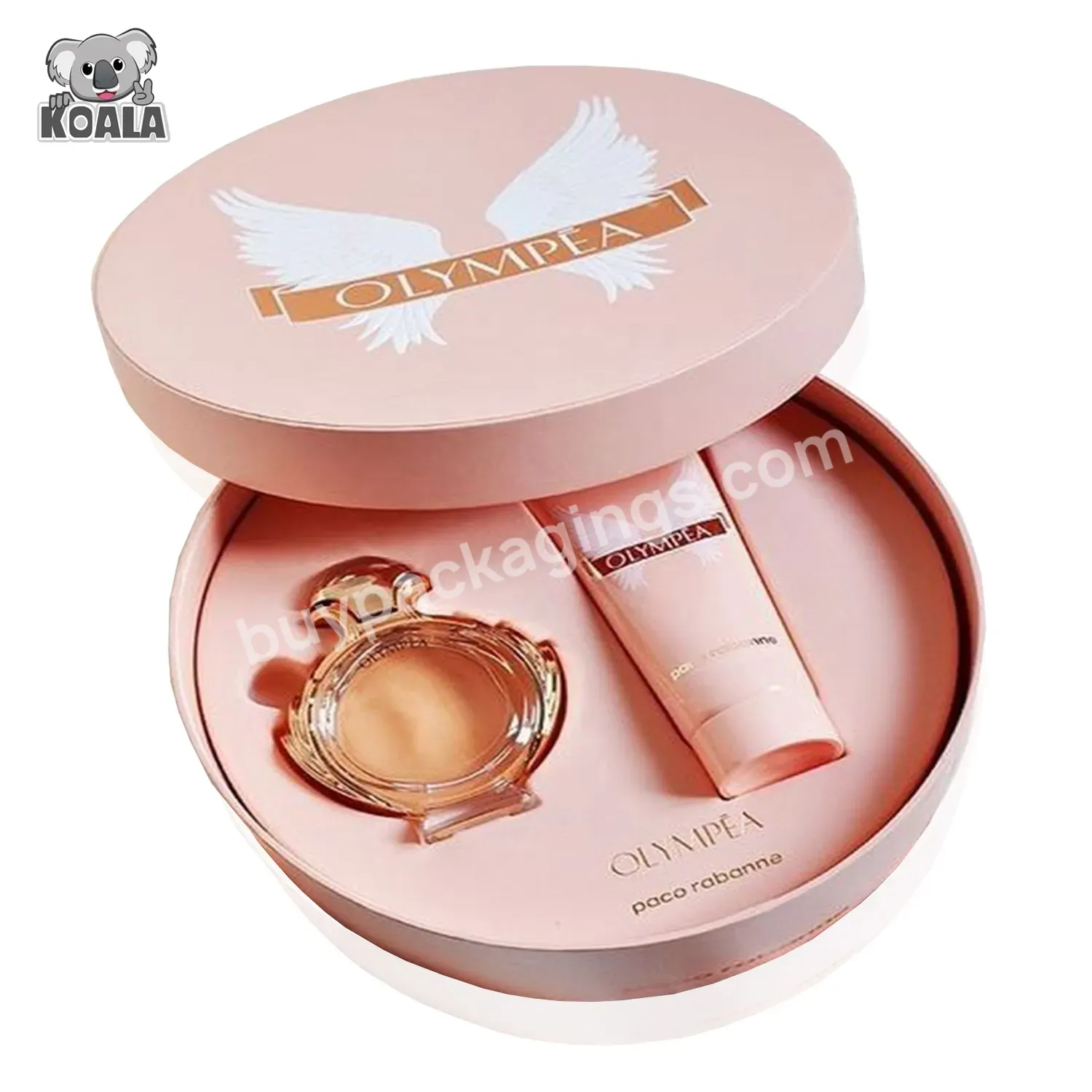 Environmental Certified 100% Recyclable Hot Sale Biodegradable Environmental Pink Women's Perfume Cosmetic Tube Round Gift Box