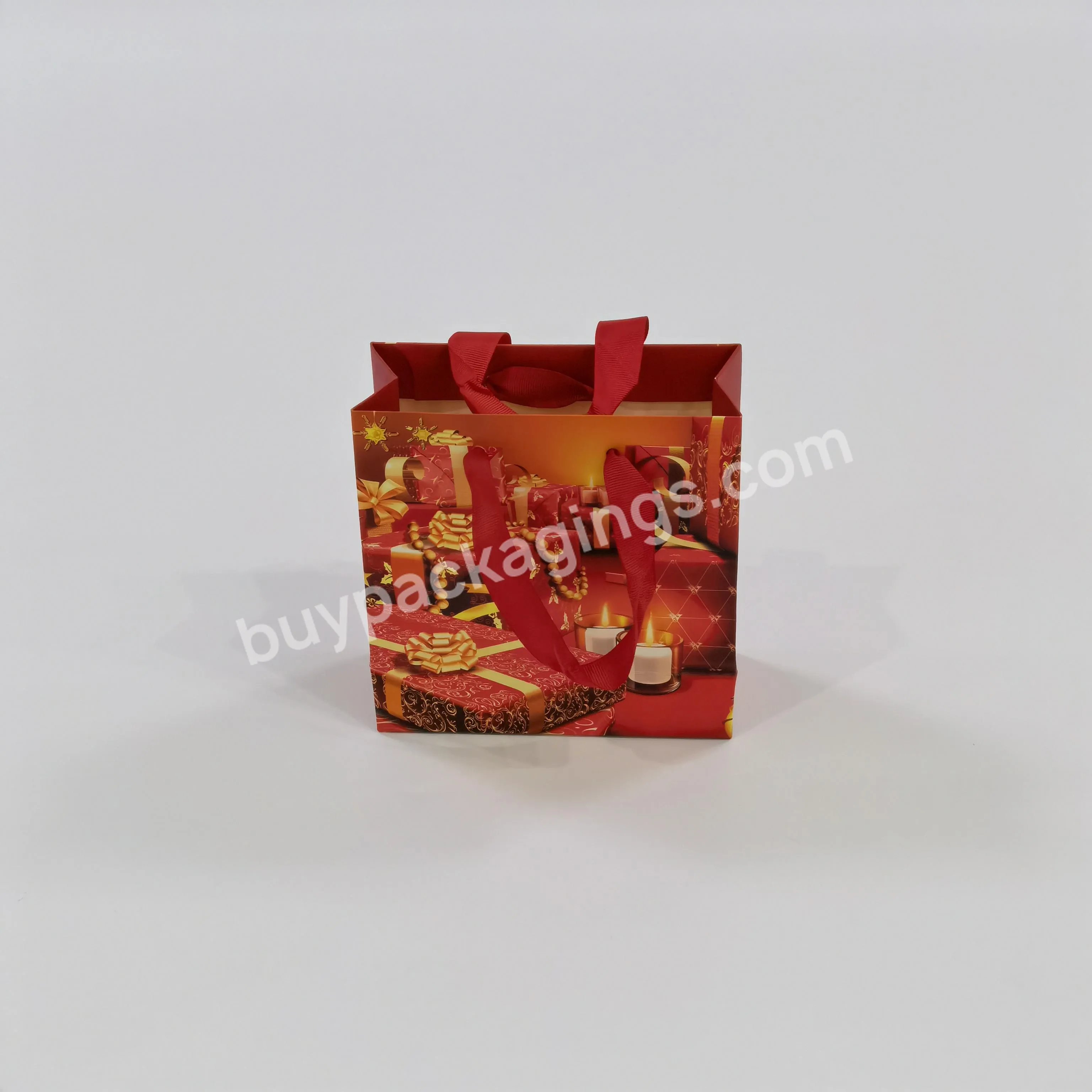 Environmental Custom Packaging Lovely Small Size Gift Coated Art Paper Bags For Nail Polish Cosmetic Products