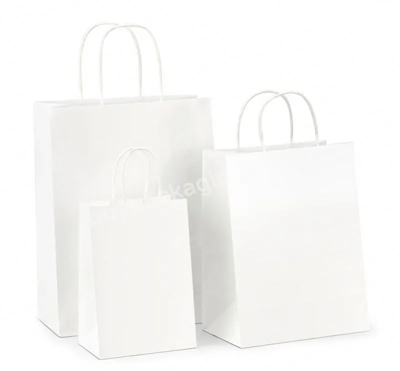 Environmental Protection Bags Natural Kraft Carrier Twisted Paper Carry Bag With Handle