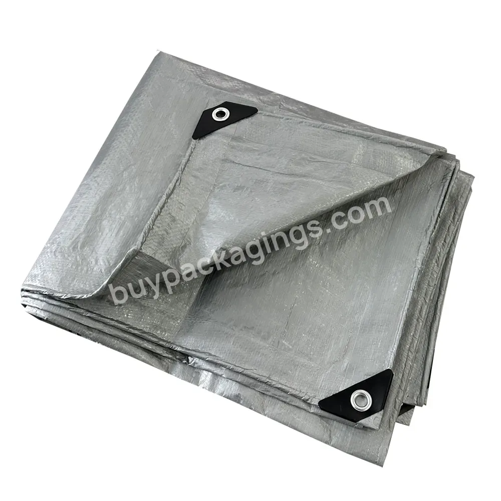 Environmental Protection Silver Black High Strength Waterproof Fabric Pe Tarpaulin