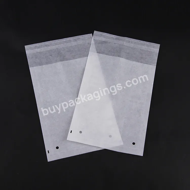 Environmentally Friendly Biodegradable Bulk Self-seal Semi-transparent Glassine Wax White Kraft Paper Bags