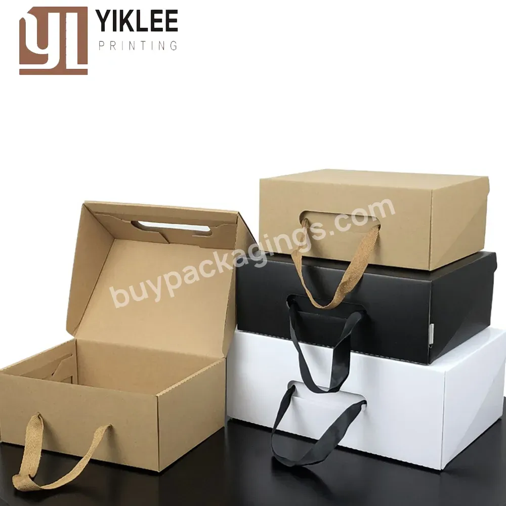 Environmentally Friendly Kraft Paper Black/yellow Foldable Custom Logo Carton Gift Box Packaging Box Suitable For Clothes Shoes