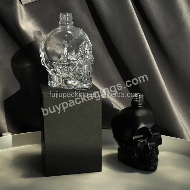 Essential Oil 30ml 60ml 120ml Skin Care Packaging Skull Head Shape Glass Skull 1oz Glass Beard Oil Dropper Bottle For Liquid Con