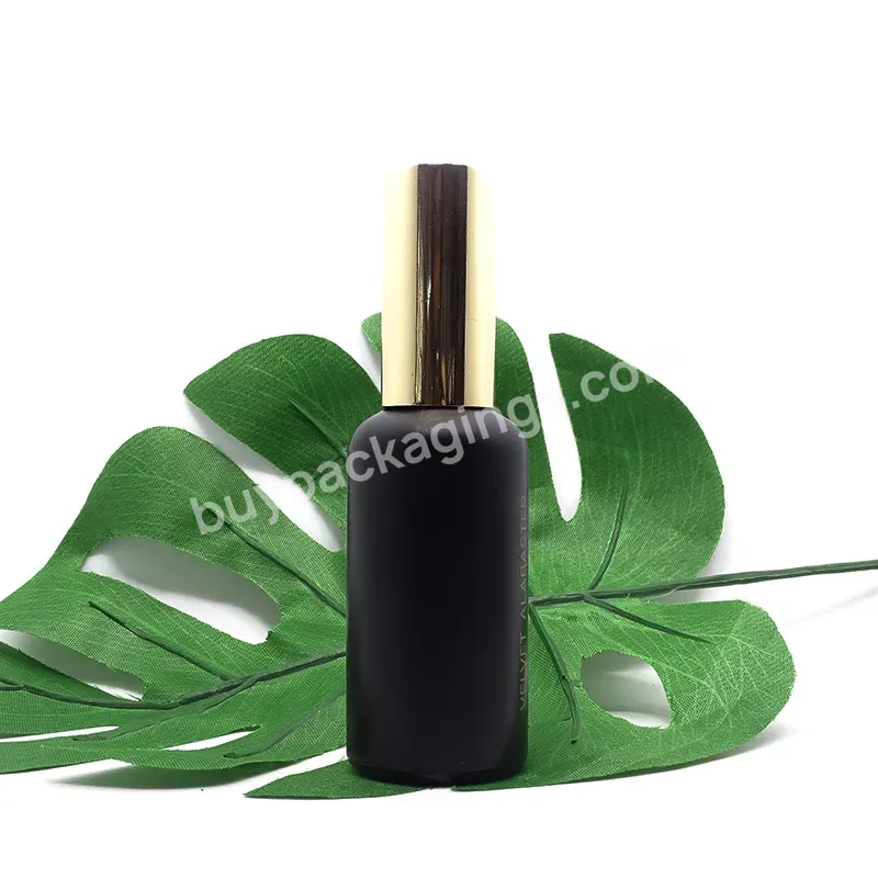 Essential Oil Bottle 5ml 10ml 15ml 20ml 30ml 50ml 100ml Frosted Black Round Dropper Glass Bottle With Dropper Caps