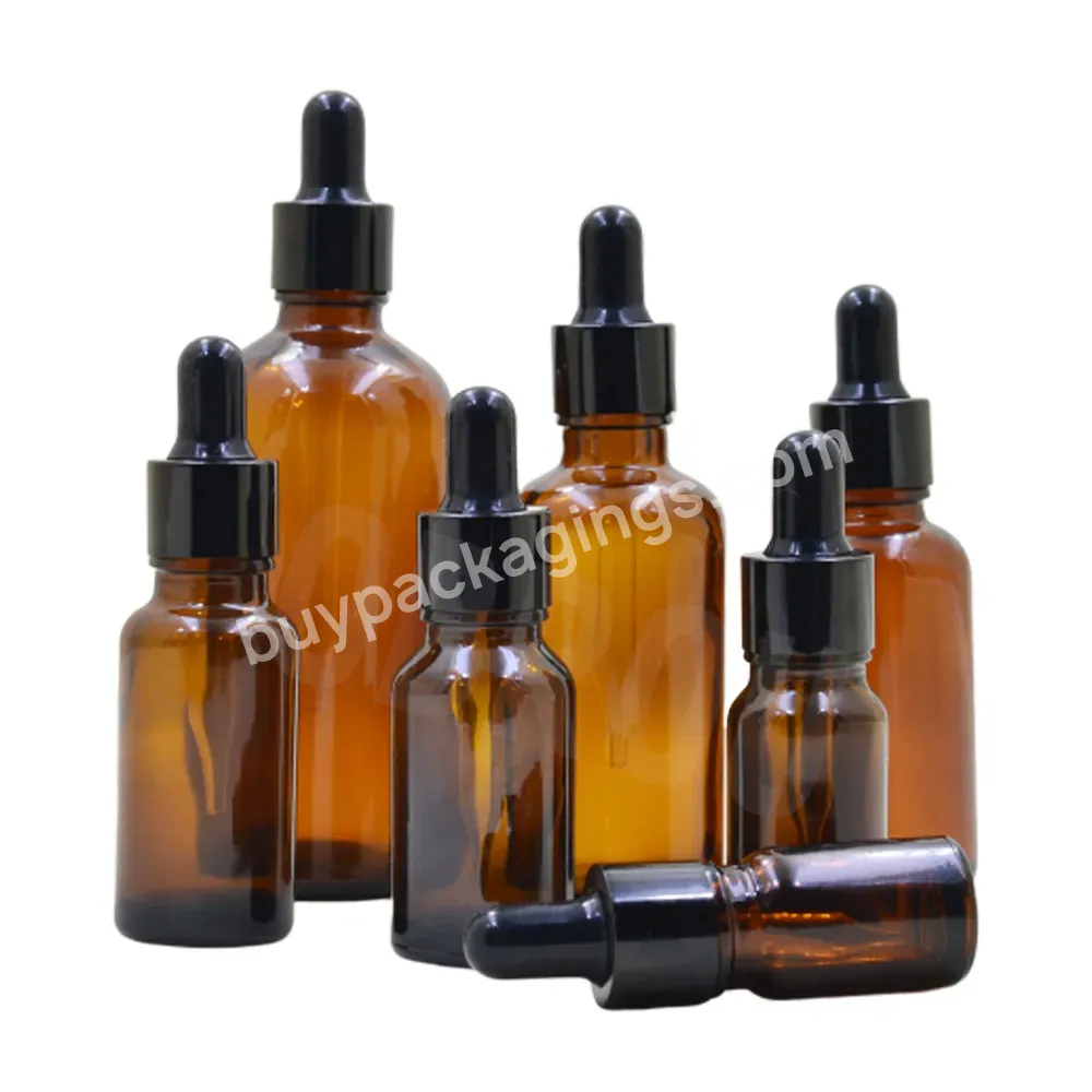 Essential Oil Dropper Bottle 10ml 15ml 30ml 50ml 100ml Amber Glass Liquid Bottle With Screw Dropper Cap