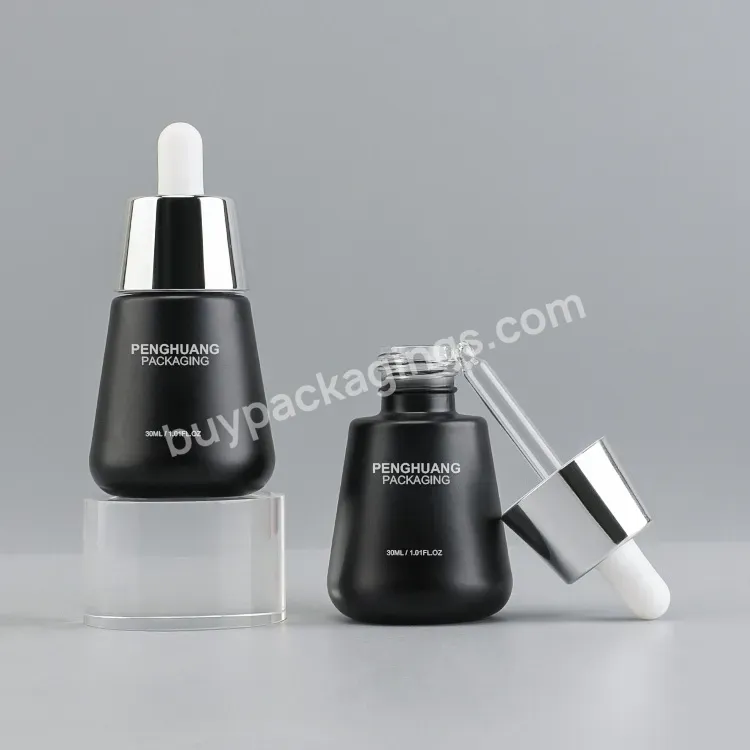 Essential Oil Dropper Bottle Black Glass Free Sample Dropper Bottle Perfume Cosmetic Liquid Containers With Glass Dropper - Buy Glass Dropper Bottle For Skin Care Hair,Hair Oil Bottles 30ml,Glass Serum Bottle.