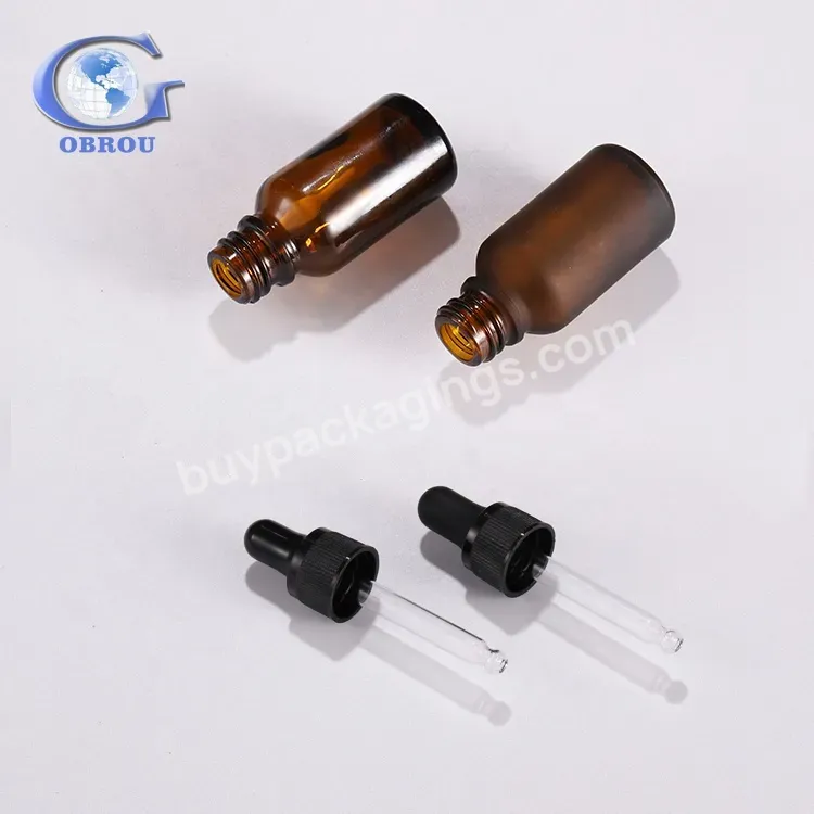 Essential Oil Packaging 5ml 10ml 15ml 20ml 30ml 50ml 100ml Amber Frosted Serum Glass Dropper Bottle For Sales