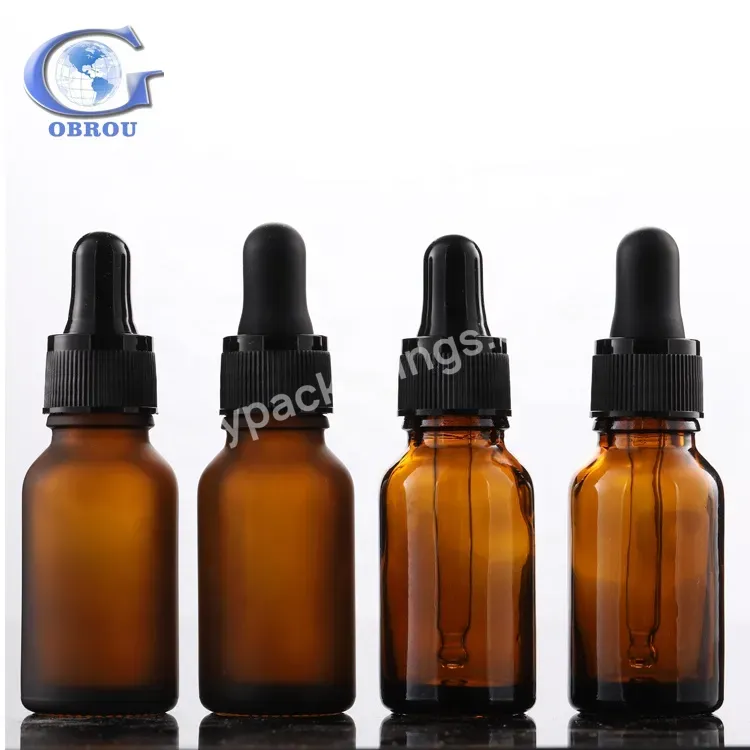 Essential Oil Packaging 5ml 10ml 15ml 20ml 30ml 50ml 100ml Amber Frosted Serum Glass Dropper Bottle For Sales