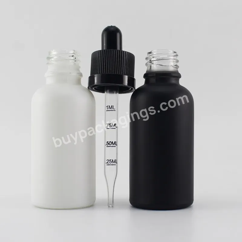 Essential Oil Packaging 5ml 10ml 15ml 30ml 50ml 100ml Cosmetic Eye Matte Black Serum Glass Dropper Bottle With Paper Tube Box