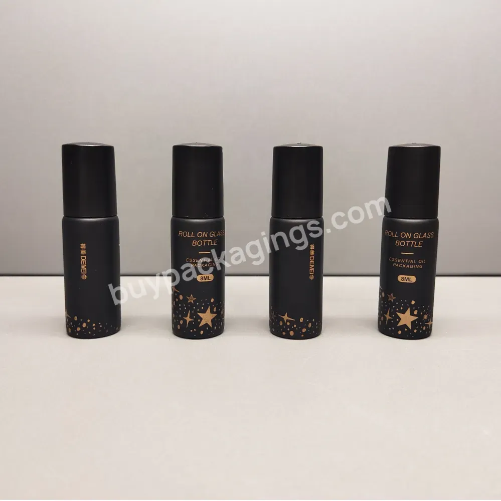 Essential Oil Roller Bottle 5ml 10ml Empty Glass With Metal Cosmetic Screen Printing Cosmetic Perfume Packaging