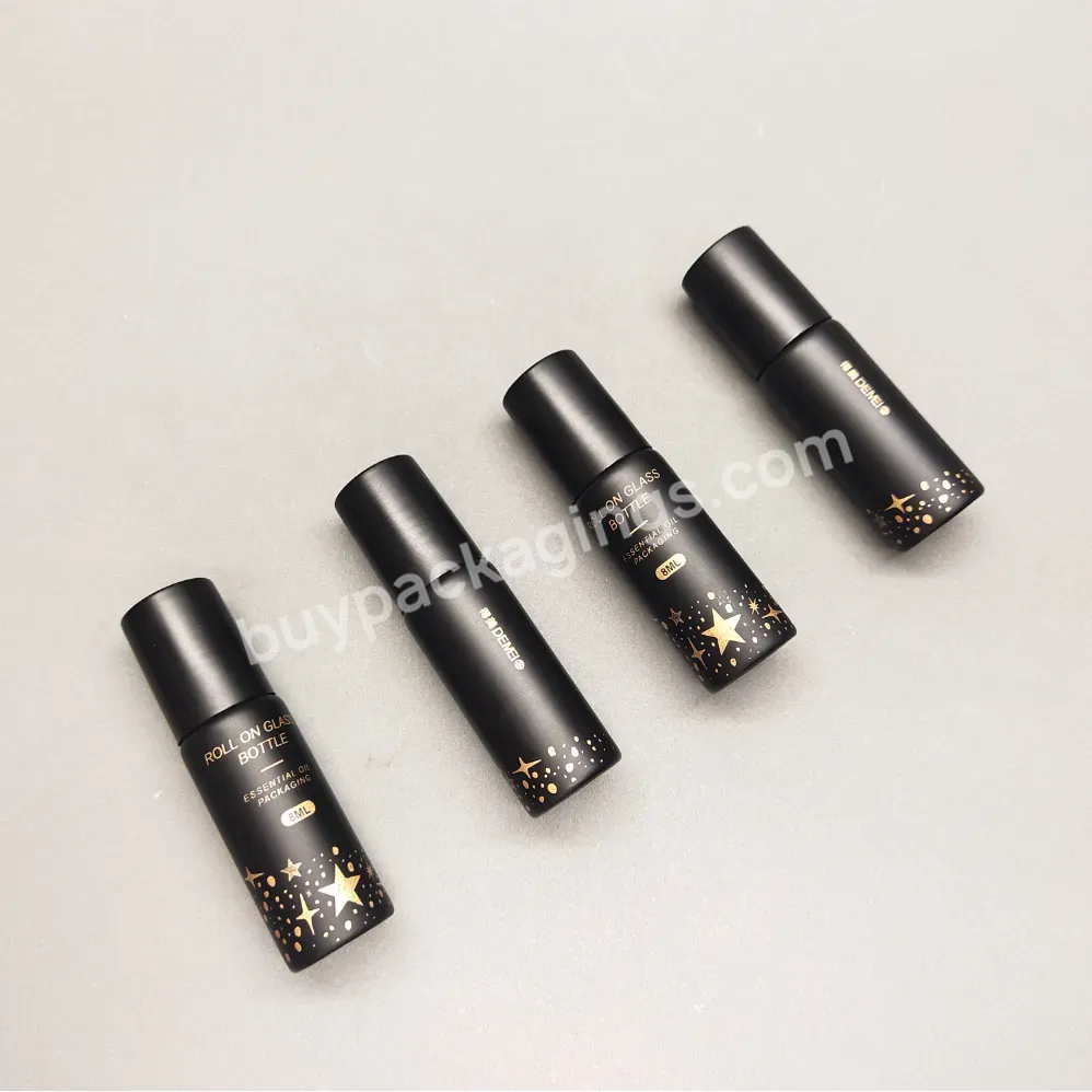 Essential Oil Roller Bottle 5ml 10ml Empty Glass With Metal Cosmetic Screen Printing Cosmetic Perfume Packaging