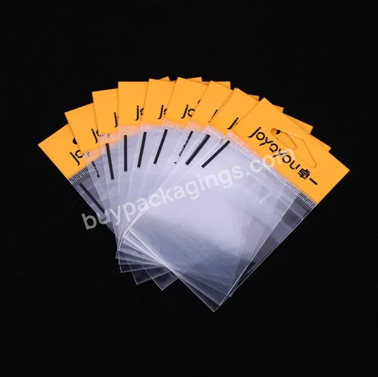 Euro Hole Clear Self Adhesive Plastic Poly Bag With Card Opp Header Bag