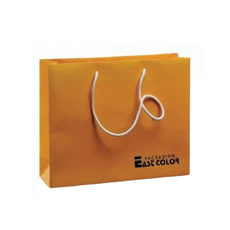 Eurotote Brown Golden Paper Laminated Shopping Bag