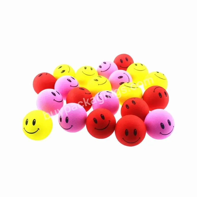 Eva Foam Wholesale Custom Kids Stress Balls Popular Soft Rubber Smiley Stress Ball