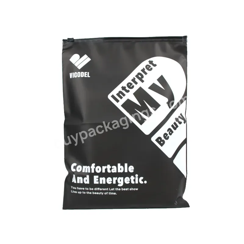 Eva Frosted Pp Garment For Clothing Custom Zip Lock Frosted Plastic Bag Logo Plastic Zipper Clothing Package Bag