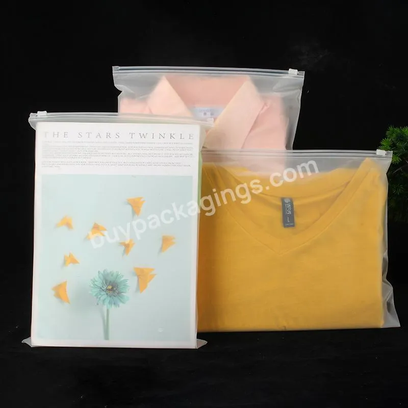 EVA transparent garment packaging frosted zipper bag PE plastic ziplock bag custom logo