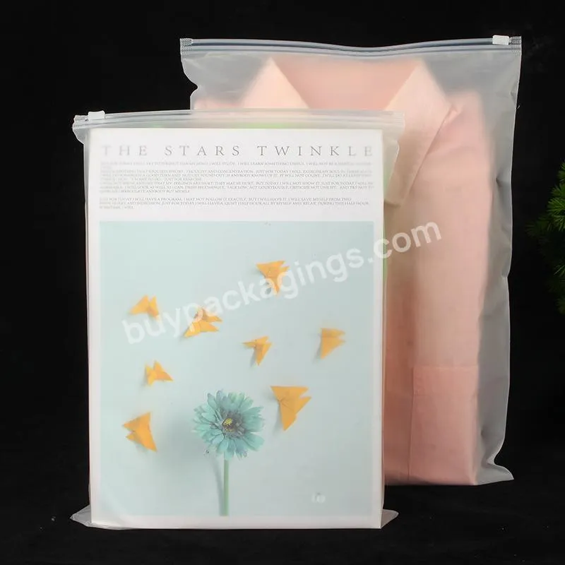 EVA transparent garment packaging frosted zipper bag PE plastic ziplock bag custom logo