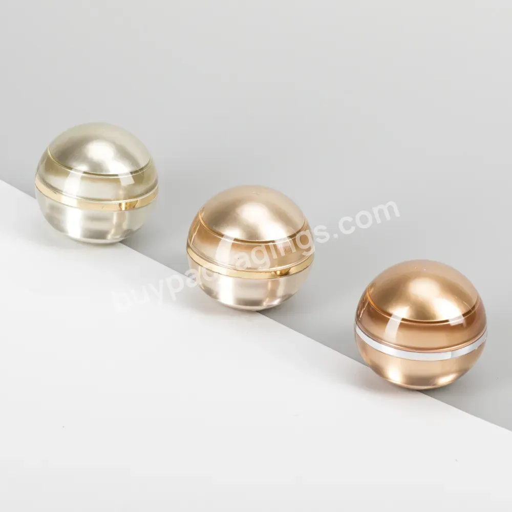 Ex-stock 5g Jar Acrylic Empty Face Care Cosmetic Container Egg Shape Sample Jar Refillable Ball Cream Jar