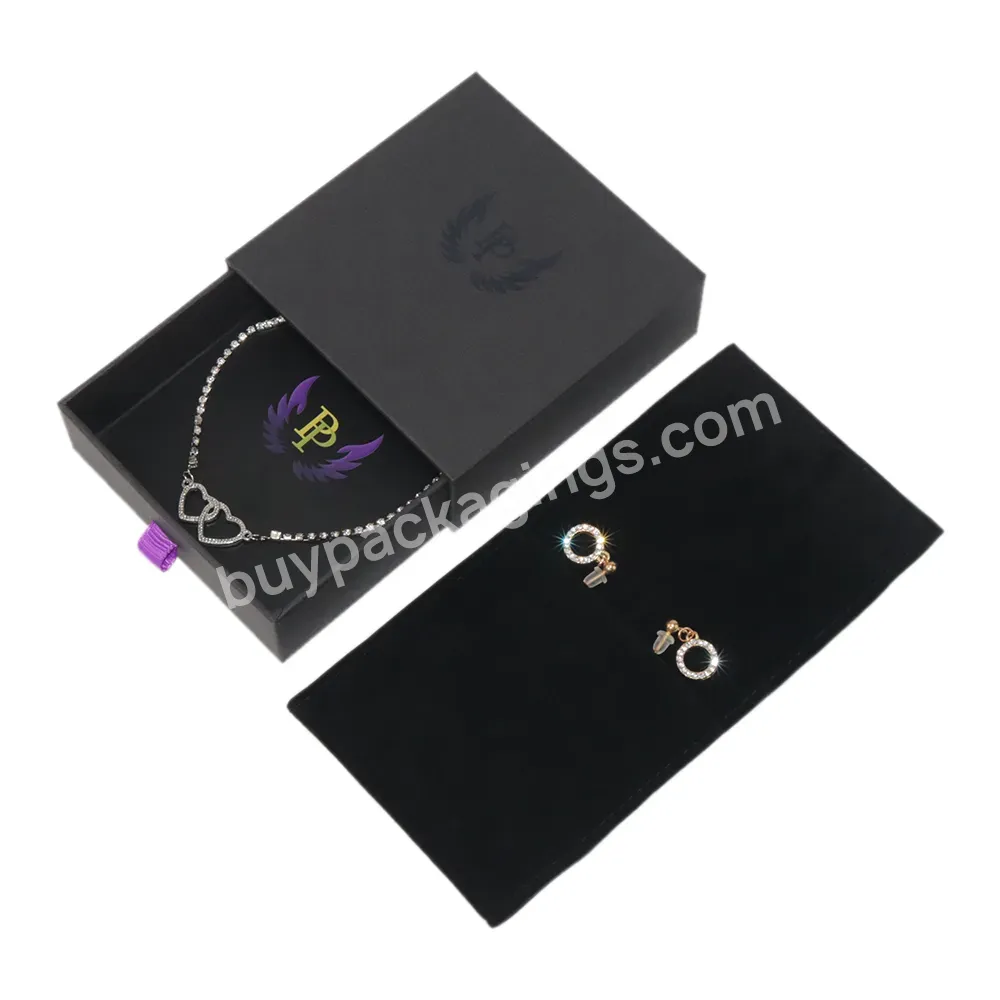 Exclusive Custom Logo Drawer Ribbon Handle Necklace Box For Earring Ring Stainless Steel Jewelry