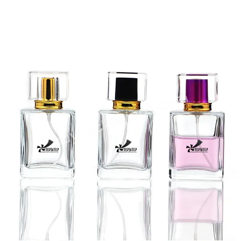 Exclusive Selling Elegant Unisex Small Mini 10 Ml 30 Ml 50 Ml Luxury Square Purple Glass Bottle Small Refillable Perfume Bottle