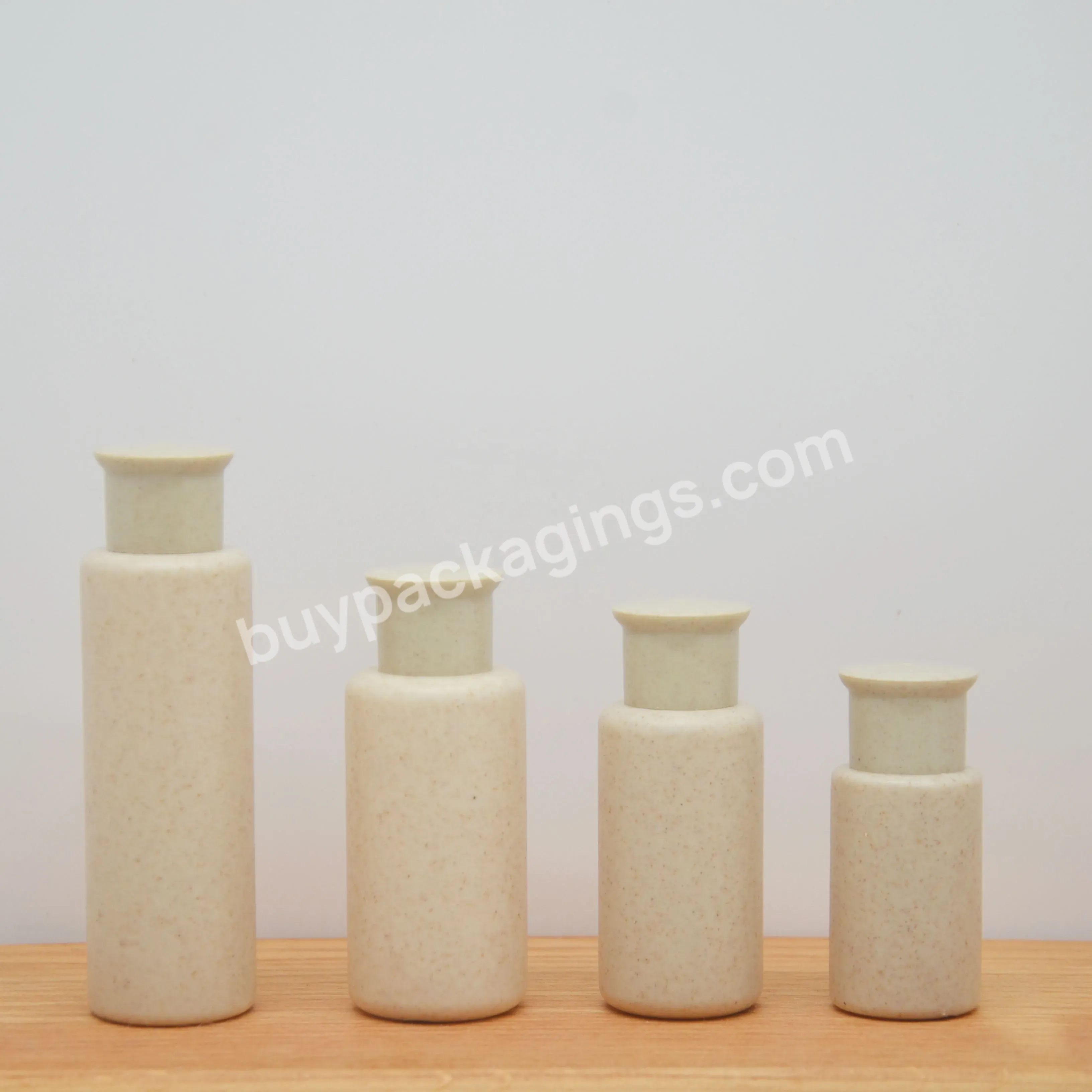 Exclusively Provided By The Hotel Bath Shampoo Empty Cosmetic Pump Bottle Packaging Wheat Straw Biodegradable Plastic Custom