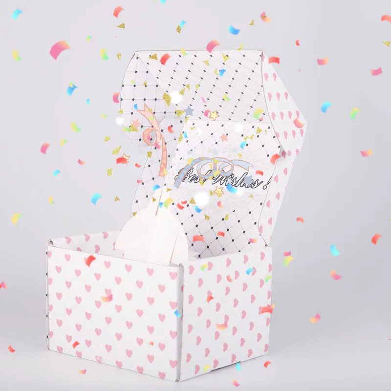 Explosion Surprise Box Gift Handmade Birthday Anniversary Wedding DIY Exploding Birthday Pop Up Gift Box With Confetti