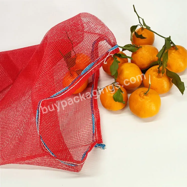 Export Plastic Onion Sack Uv Recycled Material Customized Leno Mesh Net Bag For Fruit Vegetable Firewood